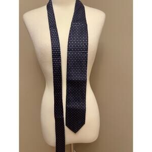 Versace Mens Navy/Blue/Gray Polka Dot 100% Silk Classic Adjustable Necktie